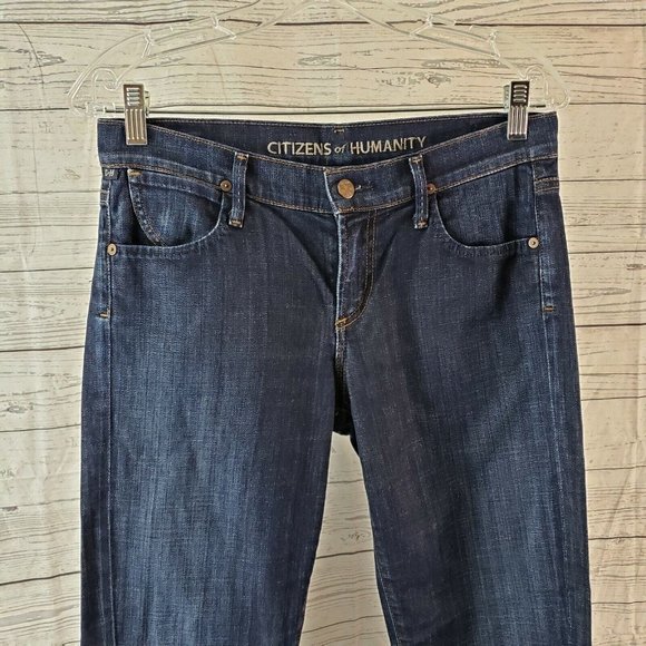 Citizens of Humanity Womens Dani Cropped Straight Leg Jeans Sz 27 Blue Dark Wash - Picture 2 of 9